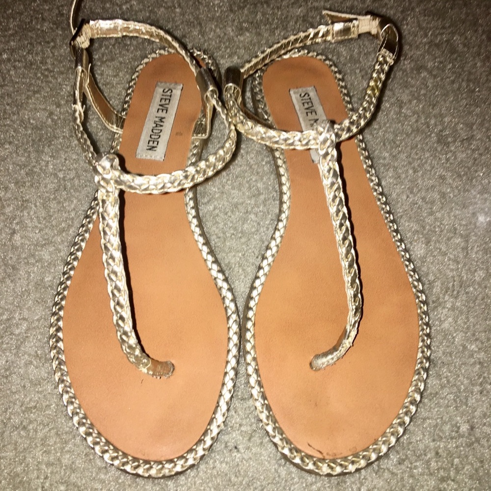 Steve Madden gold braided sandals